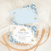 ベビーブルー金ゴールドフローラキンセアニェラ返信 出欠カード