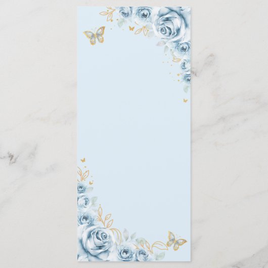 ベビーブルー金ゴールドフローラキンセアニェラ メニュー (裏面)