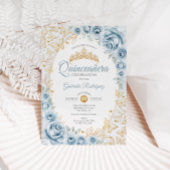 ベビーブルー金ゴールドフローラキンセアニェラ 招待状