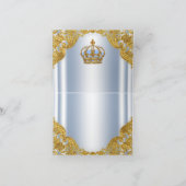 ベビーブルー金ゴールドプリンスベビーシャワーサンキューカード サンキューカード (内部)