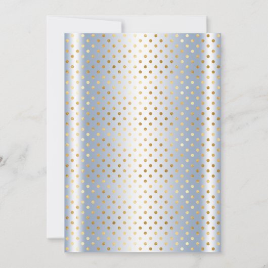 ベビーブルー金ゴールドプリンスベビーシャワー招待状 招待状 (裏面)