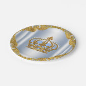 ベビーブルー金ゴールドプリンスベビーシャワー紙プレート ペーパープレート (アングル)