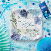 ベビーブルー開花フローラchinoiserieベビーシャワー ペーパープレート (パーティー)