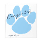 ベビーブルー離れパウプリントGrad A Note Notepad ノートパッド (正面)