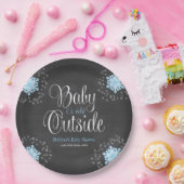 ベビーブルー雪の外が冷たい赤ちゃんシャワー ペーパープレート (パーティー)