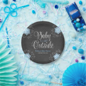 ベビーブルー雪の外が冷たい赤ちゃんシャワー ペーパープレート (パーティー)