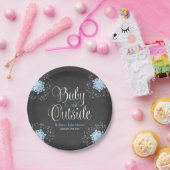 ベビーブルー雪の外が冷たい赤ちゃんシャワー ペーパープレート (パーティー)