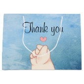 ベビーブルー韓国ハートラージ抱き枕 ラージペーパーバッグ (正面)