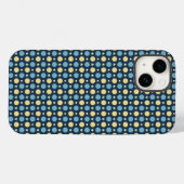 ベビーブルー黄色水玉模様パターン Case-Mate iPhoneケース (裏面 (横))