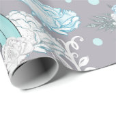 ベビーブルー&グレーベビーアイテムレインボーズスターズ ラッピングペーパー (ロールコーナー)