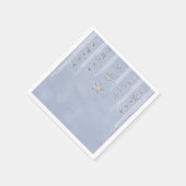 ベビーブルー&シルバーグリッタースターズスウィート16パーティー スタンダードカクテルナプキン (角)