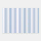 ベビーブルー＆ホワイトのストライプ ラッピングペーパーシート (正面)