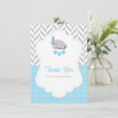 ベビーブルー,ホワイトグレーエレファント🐘ありがとう サンキューカード (スタンド正面)