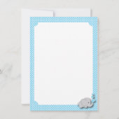 ベビーブルー,ホワイトグレーエレファント🐘ありがとう サンキューカード (裏面)