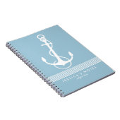 ベビーブルー&ホワイトストライプズ航海のボートいかり2 ノートブック (右側)