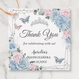 ベビーブルー ライトピンク フラワー バタフライ キンセアニエラ フェイバータグ