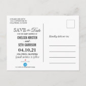 ベビーブルー《写真》ぼけ味フローリド | 男の赤ちゃんシャワー 案内ポストカード (裏面)