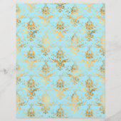 ベビーブルー&金ゴールド2パターンのスクラップブック紙 (裏面)