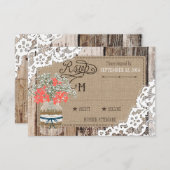 ベビーブレスウッドレース素朴RSVPカード 出欠カード (正面/裏面)