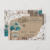 ベビーブレスウッドレース素朴RSVPカード 出欠カード (正面/裏面)