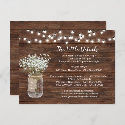 ベビーブレスフラワーズウェ結婚スタンズインサートカード 招待状 (正面/裏面)