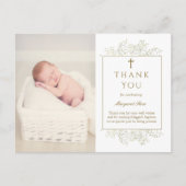 ベビーブレスフラワーバプテスマ写真ありがとう ポストカード (正面)