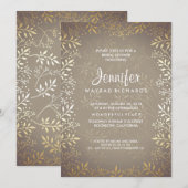ベビーブレス金ゴールドヴィンテージブライダルシャワー 招待状 (正面/裏面)