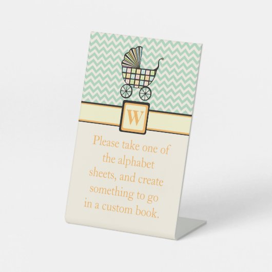 ベビーブロックのベビーカー台座標識 台座サイン (正面)