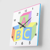 ベビーブロックの壁時計 スクエア壁時計 (傾斜)