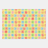 ベビーブロックアルファベット番号カラフル子供部屋 ラッピングペーパーシート (正面)