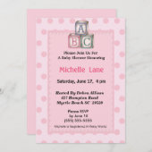 ベビーブロックガールシャワー招待状 招待状 (正面/裏面)