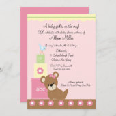 ベビーブロックズベビーガールシャワー 招待状 (正面/裏面)