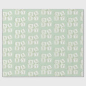 ベビーブロックタイポグラフィグリーンウォーター色シャワー ラッピングペーパー (フラット)