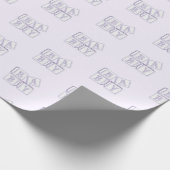 ベビーブロックタイポグラフィ紫の水色シャワー ラッピングペーパー (角)