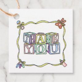 ベビーブロックベビーシャワーありがとう フェイバータグ