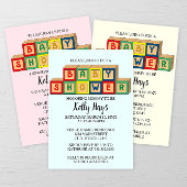 ベビーブロックベビーシャワー招待状 招待状