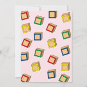 ベビーブロックベビーシャワー招待状 招待状 (裏面)