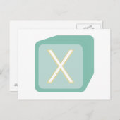 ベビーブロック木製グラフィックイニシャル ポストカード (正面/裏面)