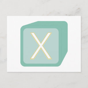 ベビーブロック木製グラフィックイニシャル ポストカード
