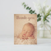 ベビーブロンズありがとうお誕生発表写真 ポストカード (スタンド正面)