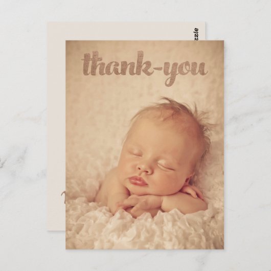 ベビーブロンズありがとうお誕生発表写真 ポストカード (正面/裏面)