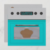 ベビーブンレシピ招待状（アクア） 招待状 (正面/裏面)