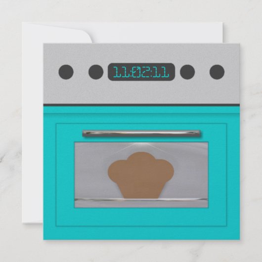 ベビーブンレシピ招待状（アクア） 招待状 (正面)