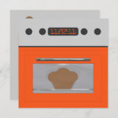 ベビーブンレシピ招待状（オレンジ3） 招待状 (正面/裏面)