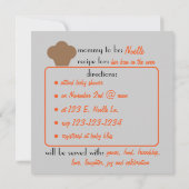 ベビーブンレシピ招待状（オレンジ3） 招待状 (裏面)