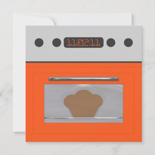 ベビーブンレシピ招待状（オレンジ3） 招待状 (正面)