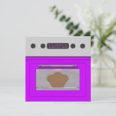 ベビーブンレシピ招待状（紫） 招待状 (スタンド正面)