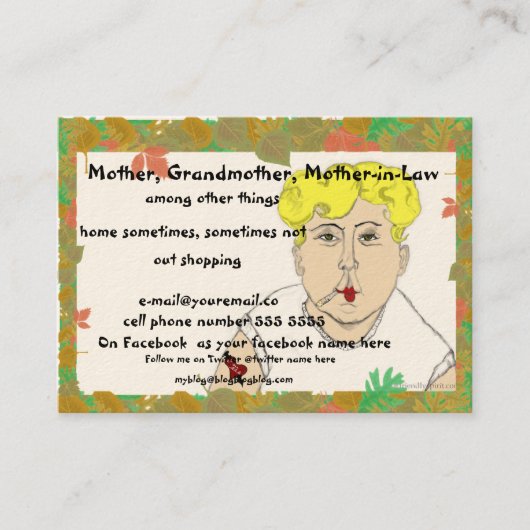 ベビーブーマーの退職カード-お母さん コーリングカード (正面)