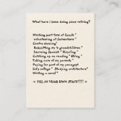 ベビーブーマーの退職カード-ビーチ場面 コーリングカード (裏面)