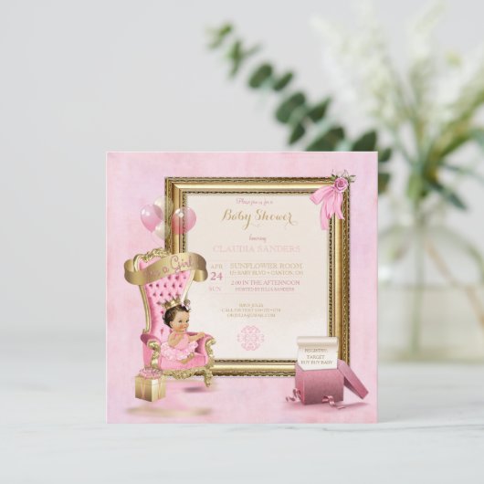 ベビープリンセストゥチュクラウン金ゴールドピンク王室の 招待状 (スタンド正面)